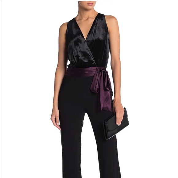 Nina Jumpsuit in Black / Merlot NWT